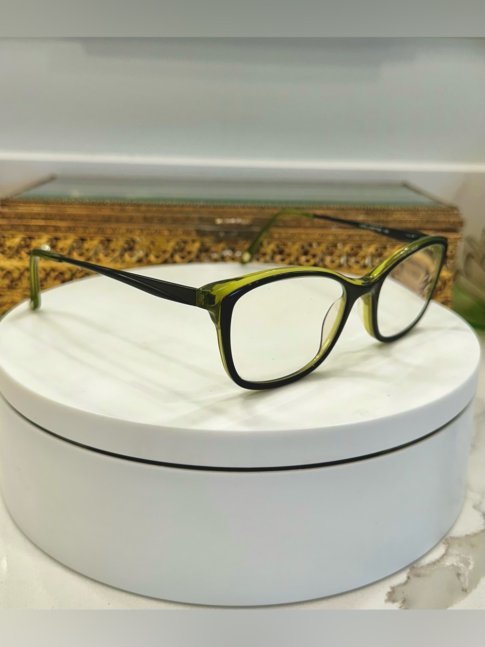 Cafe Lunettes Green/Black Rx Eyeglass Frames EUC café 3252 C3